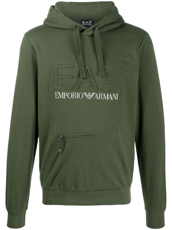 Ea7 Emporio Armani Contrast Logo Hoodie - Green
