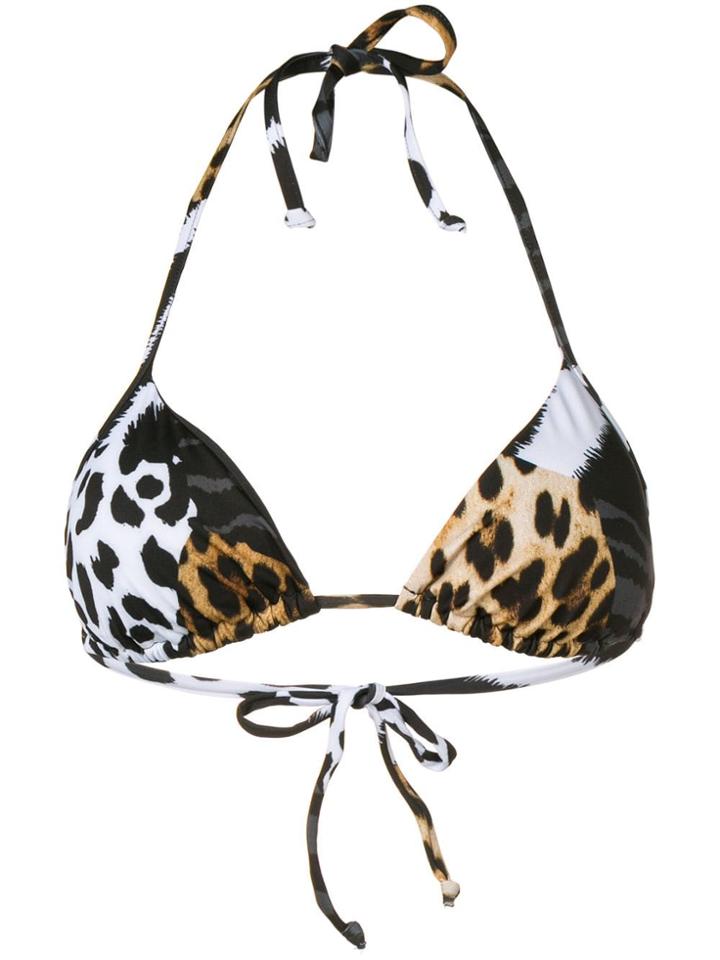 Moschino Animal Print Bikini Top - Brown
