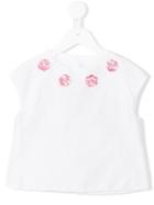 Il Gufo - Floral Appliquéd Top - Kids - Silk/cotton - 10 Yrs, White