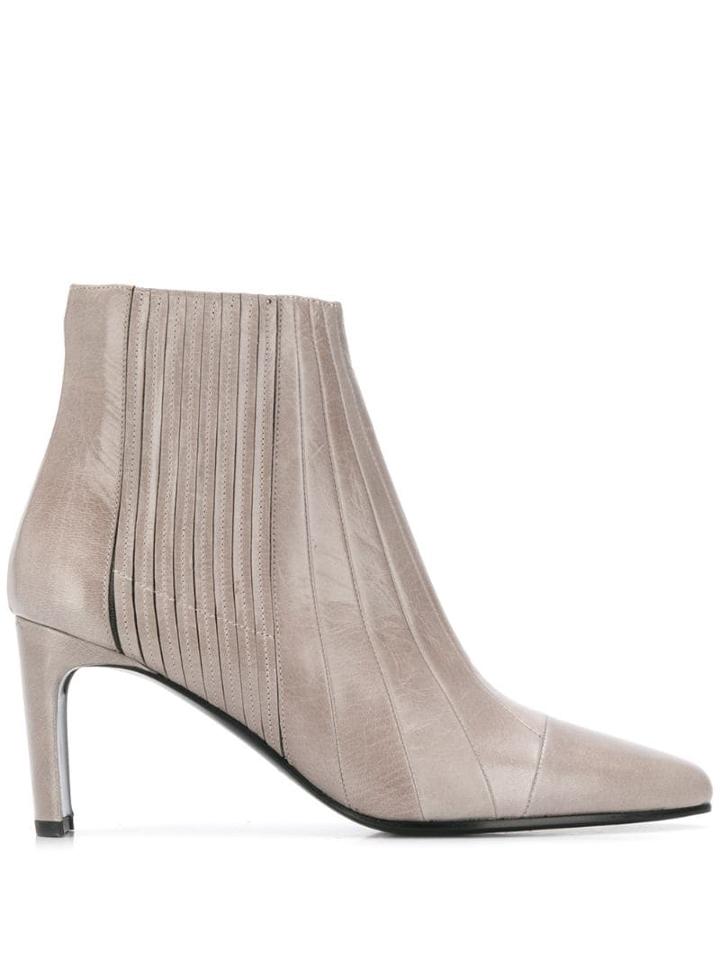 Michel Vivien Auburn Panelled Boots - Grey