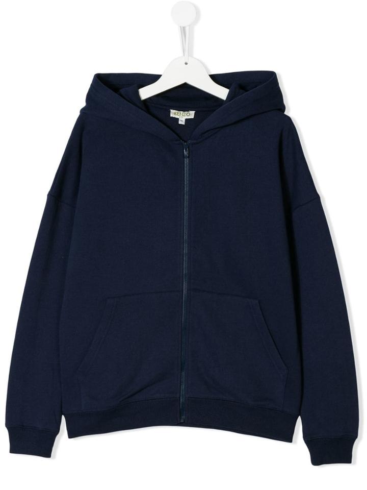 Kenzo Kids Logo Print Hoodie - Blue