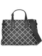Burberry The Medium Banner In Link Print Leather - Black