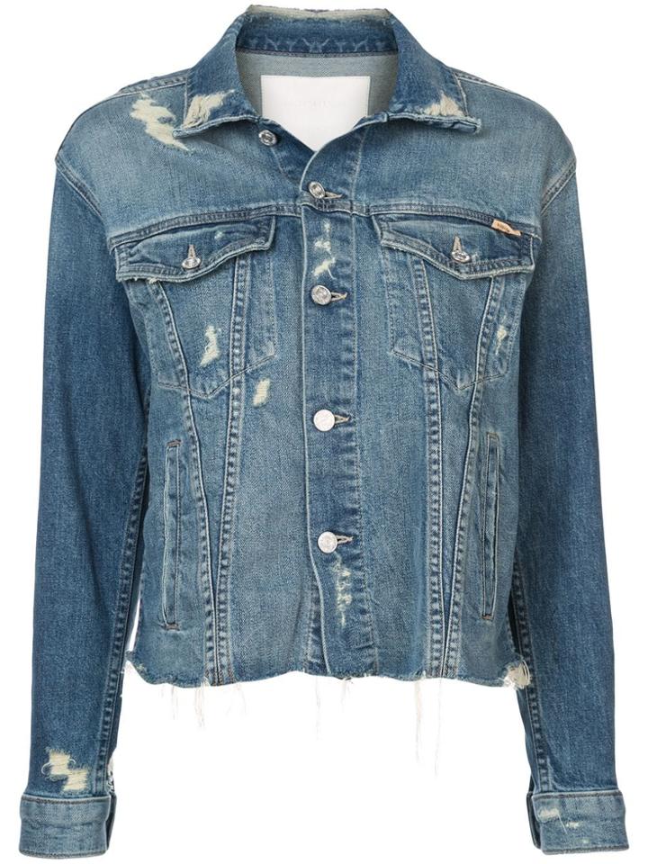 Mother Ripped Denim Jacket - Blue