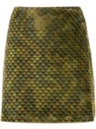 Ultràchic Textured Scale Print Skirt - Green