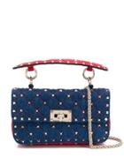 Valentino Valentino Sw2b0123dvt Iy0 Denim Rouge Leather/cotton - Blue