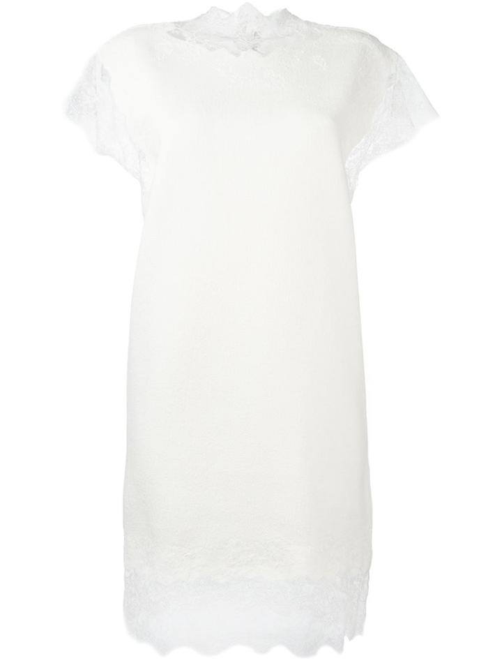 Ermanno Scervino Lace Layer Dress, Women's, Size: 42, White, Silk/polyamide/cashmere/wool