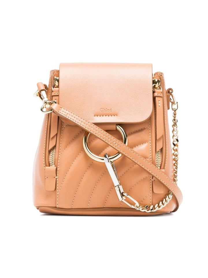 Chloé Blush Pink Faye Leather Backpack - 266 Blushy Pink