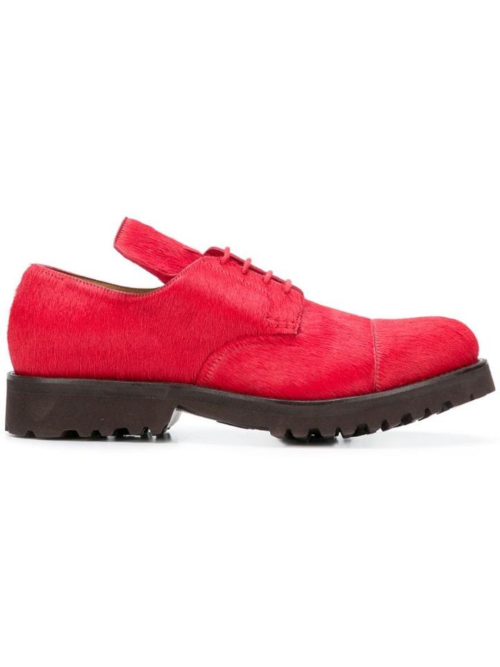 Holland & Holland Calf-hair Lace-up Shoes - Red