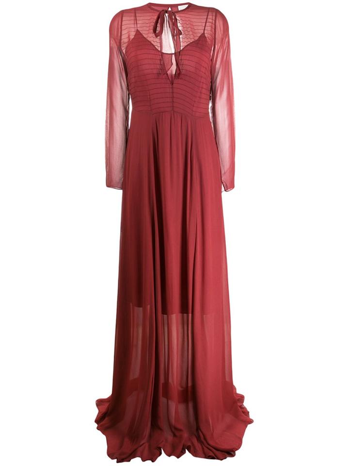 Forte Forte Chiffon Maxi Dress - Red