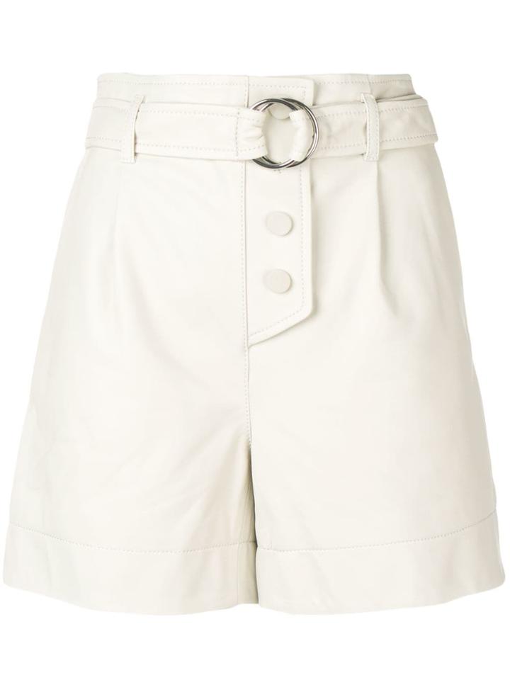 Yves Salomon Belted High Waisted Shorts - Neutrals