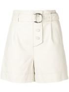 Yves Salomon Belted High Waisted Shorts - Neutrals