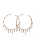 Suzanne Kalan Diamond Hoop Earrings - Pink