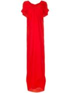 Paule Ka Long Draped Woven Dress - Red