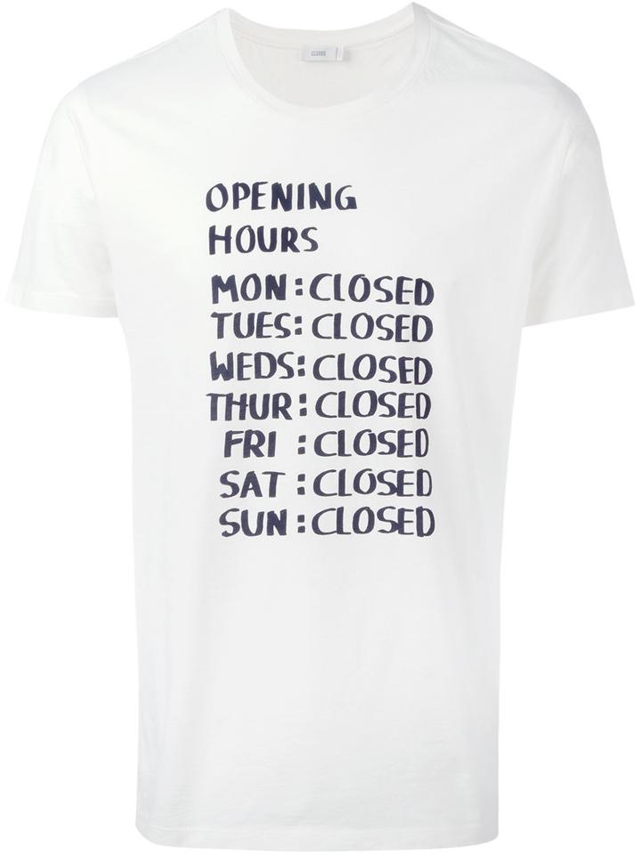 Closed Opening Hours T-shirt, Men's, Size: Xl, White, Cotton