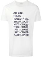 Closed Opening Hours T-shirt, Men's, Size: Xl, White, Cotton