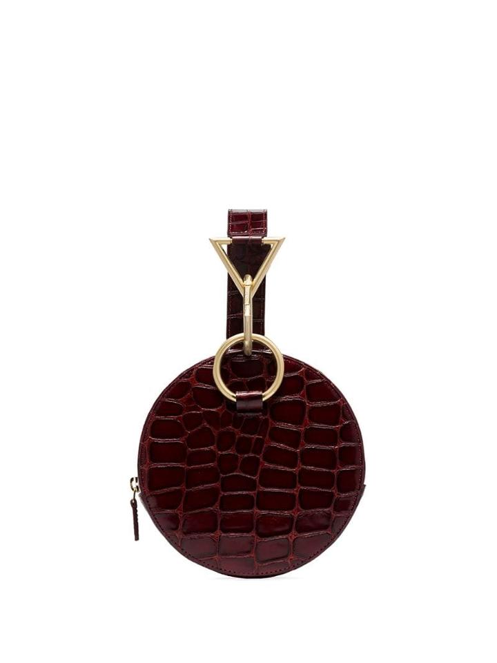 Tara Zadeh Azar Croc-effect Circle Clutch - Red