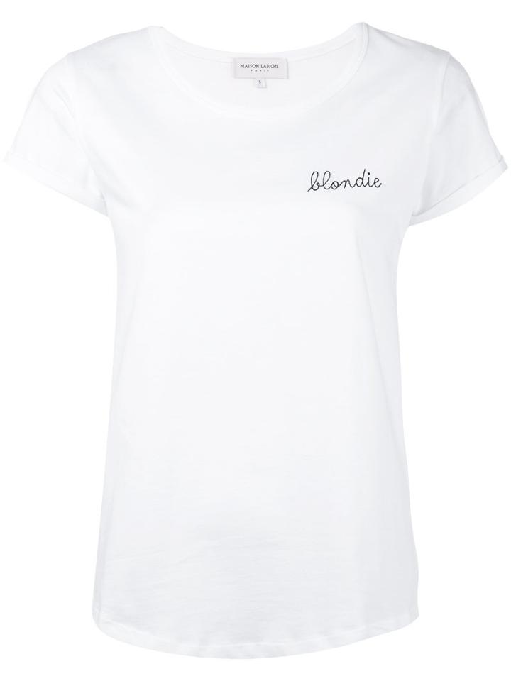 Maison Labiche - 'blondie' Embroidered T-shirt - Women - Cotton - L, Women's, White, Cotton