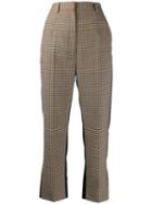 Mm6 Maison Margiela Contrast-panel Tailored Trousers - Brown