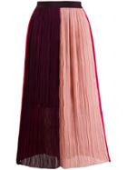 Semicouture Colour-block Plissé Skirt - Pink