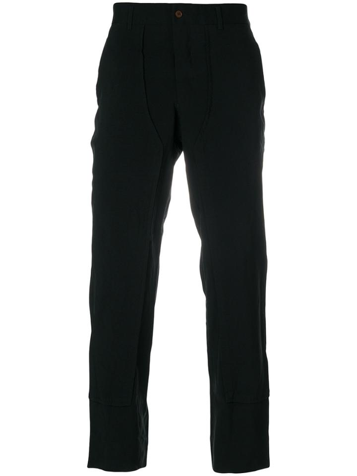 Comme Des Garçons Homme Plus Paneled Straight Leg Trousers - Black