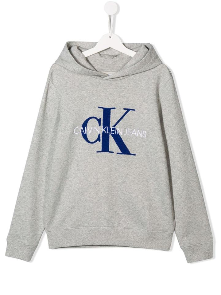 Calvin Klein Kids Logo Hoodie - Grey