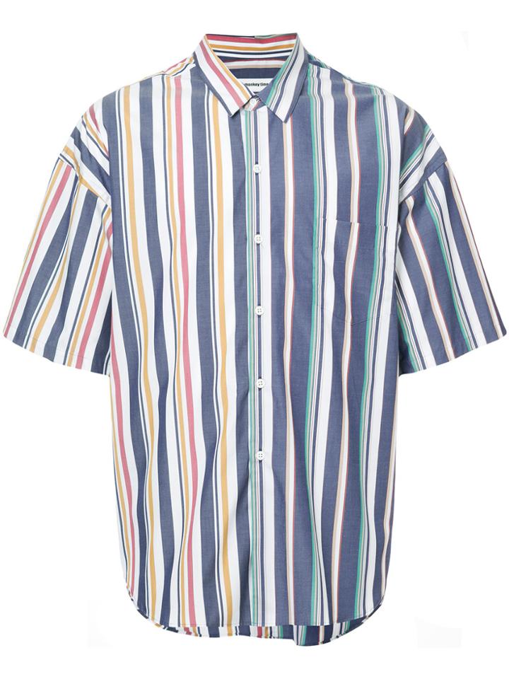 Monkey Time Striped Short Sleeve Shirt - Multicolour