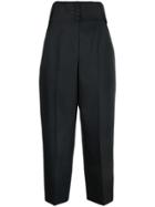 Valentino High Waist Tapered Trousers - Black