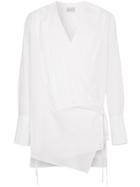 Bed J.w. Ford Tie Front Silk Shirt - White