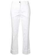 Fay Turned-up Hem Trousers - White