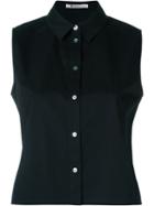 T By Alexander Wang Sleeveless Shirt, Size: 0, Black, Cotton