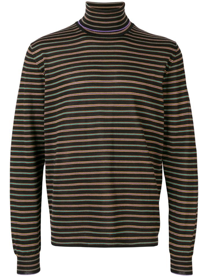 Lanvin Striped Turtleneck Jumper - Black