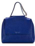 Orciani Small Classic Tote, Women's, Blue, Leather