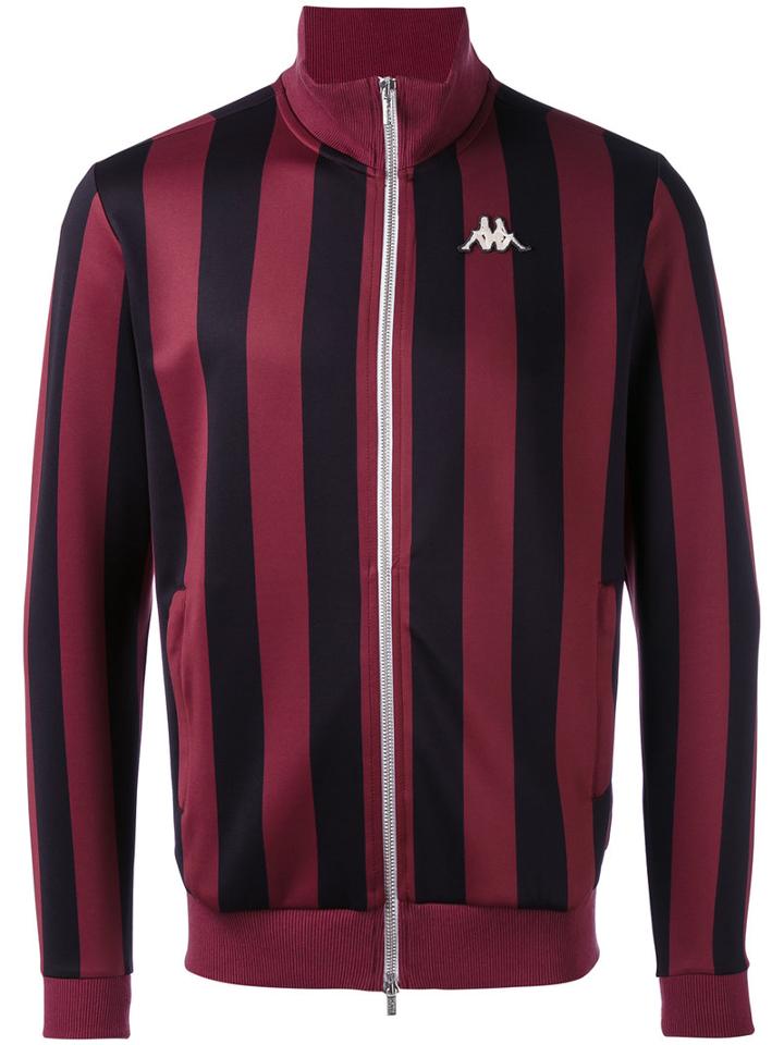 Kappa - Stripe Zipped Jacket - Men - Polyester - M, Red, Polyester