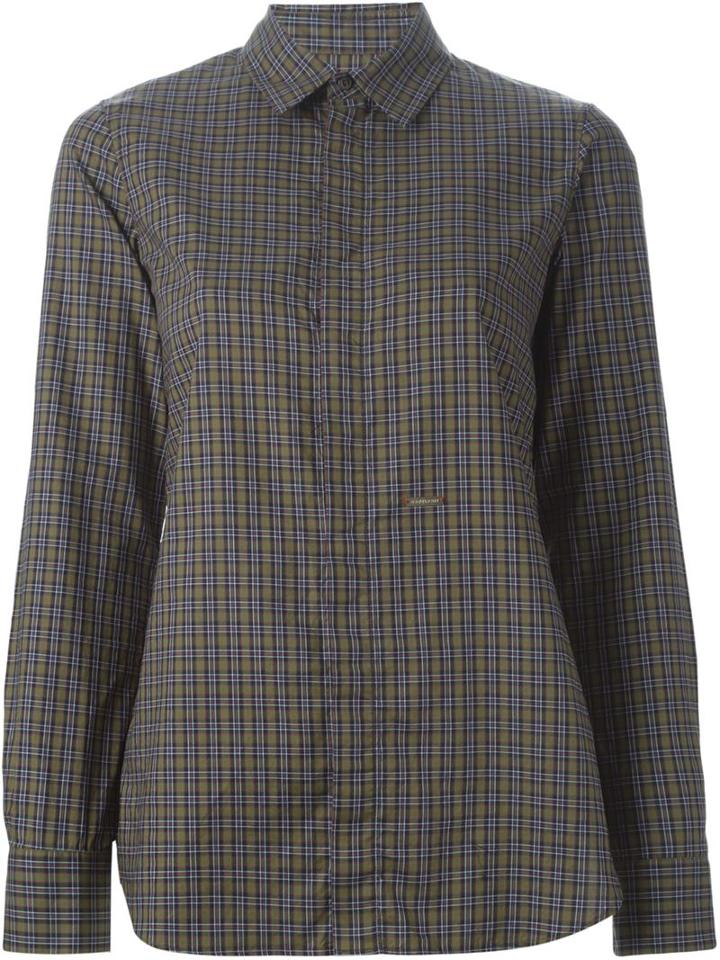 Dsquared2 Checked Shirt, Women's, Size: 38, Green, Cotton