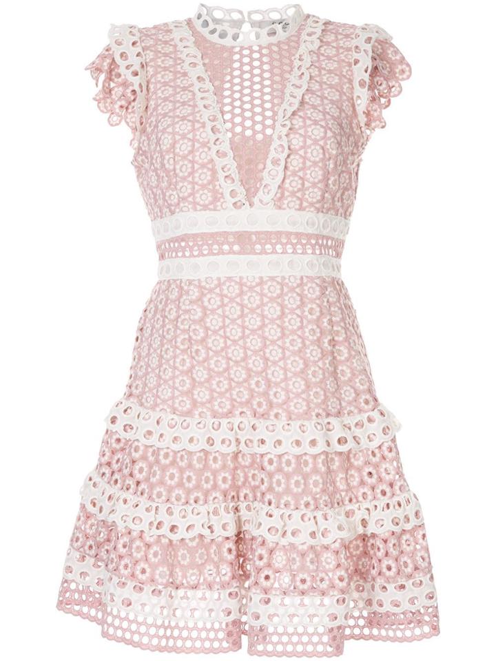 Sea Tiered Lace Dress - Pink