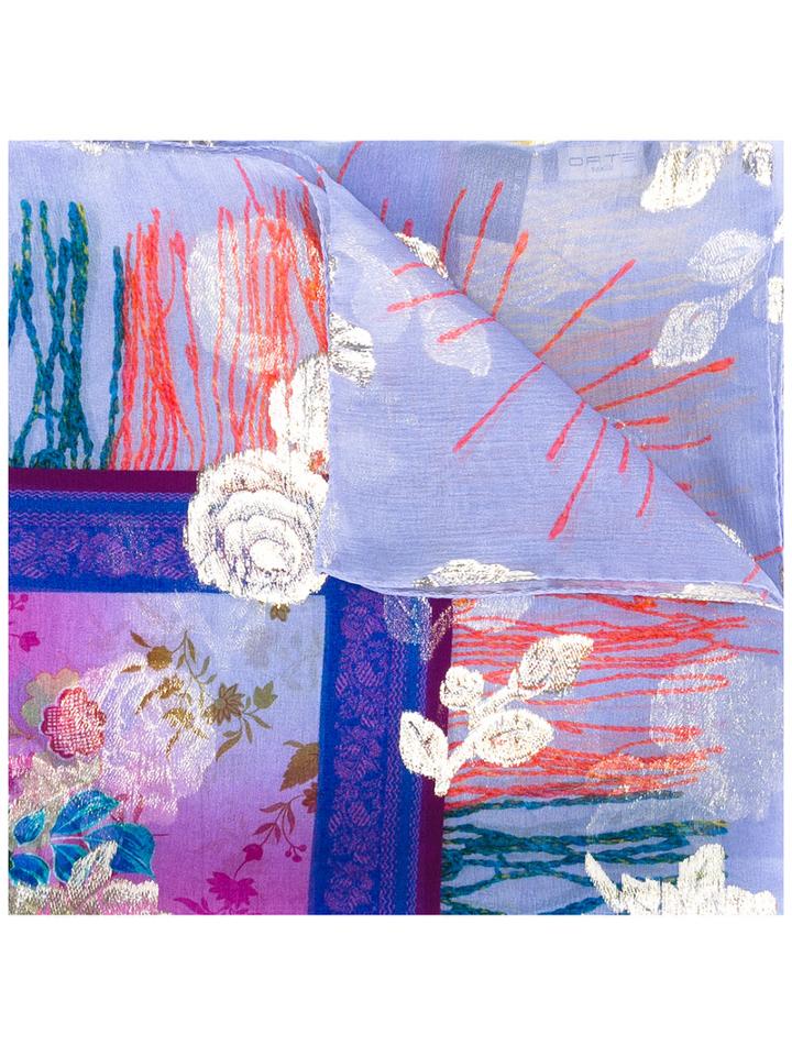 Etro Floral Print Scarf, Women's, Silk/metallic Fibre