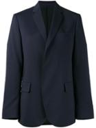 Msgm Open Front Blazer, Women's, Size: 38, Blue, Virgin Wool/spandex/elastane/polyester