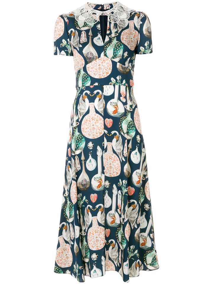 Temperley London Love Potion Midi Dress - Blue