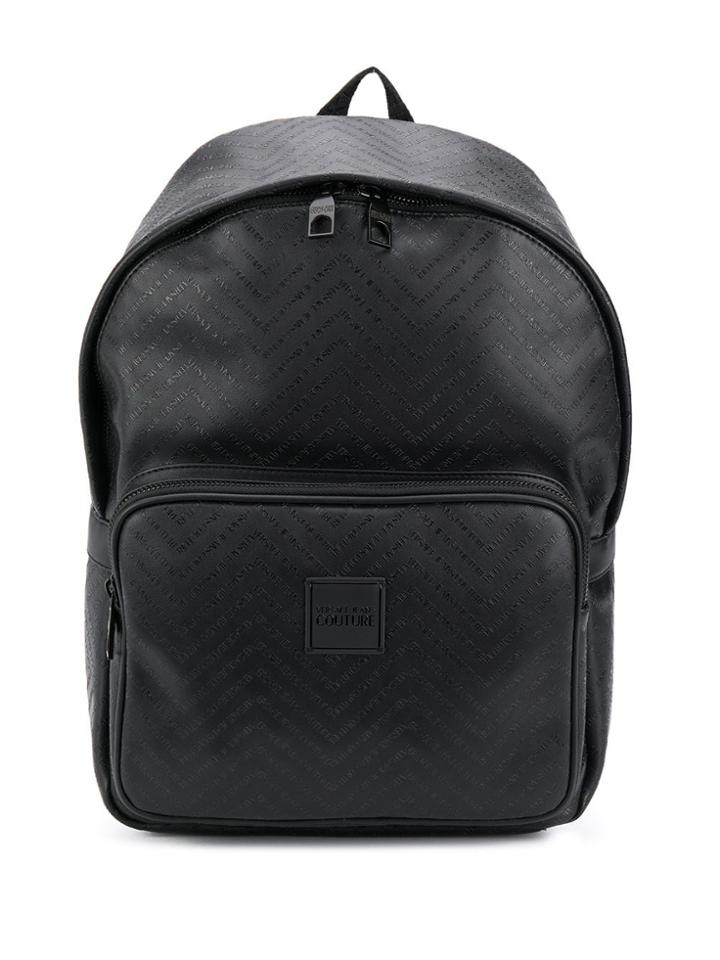Versace Jeans Logo Zipped Backpack - Black