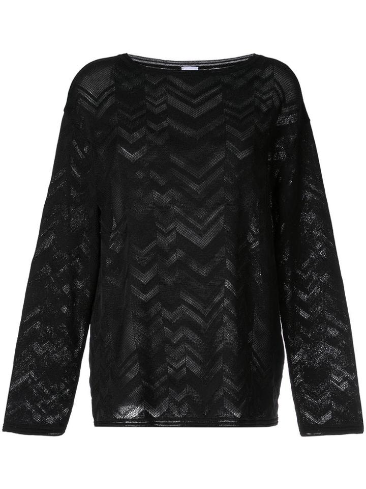 M Missoni Zigzag Knit Jumper - Black