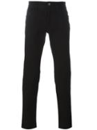Dolce & Gabbana Slim Fit Jeans, Men's, Size: 48, Black, Cotton/calf Leather/spandex/elastane