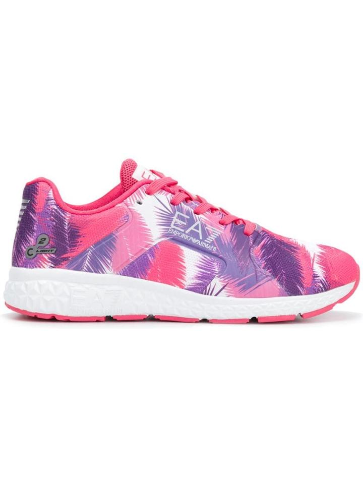 Ea7 Emporio Armani Printed Lace-up Sneakers - Pink
