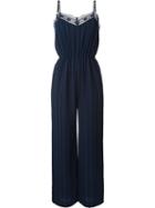 Goen.j Crochet Trim Jumpsuit, Women's, Size: Small, Blue, Cotton/polyester/bemberg