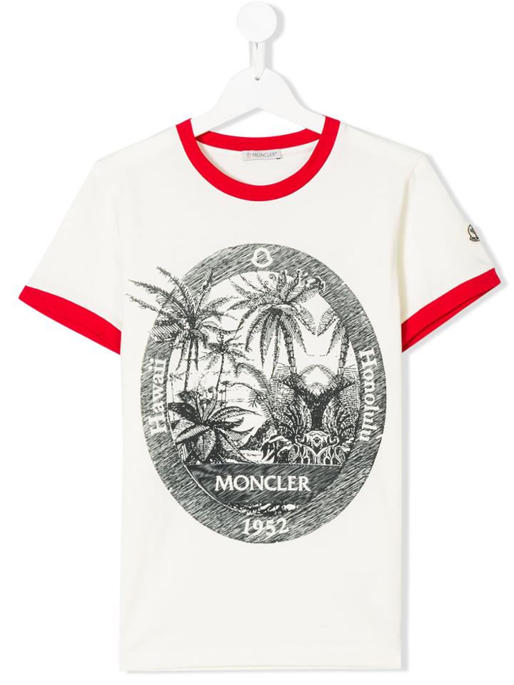 Moncler Kids Printed T-shirt - White