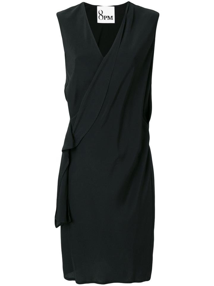 8pm Side Ruffle Trim Dress - Black