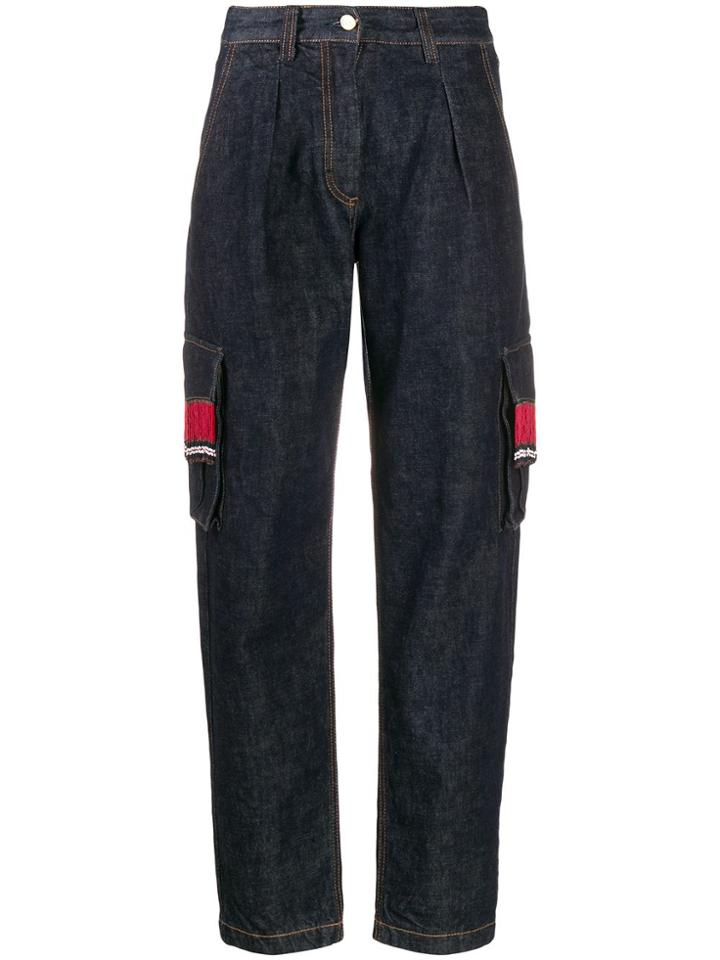 Alanui Beaded Tapered Jeans - Blue