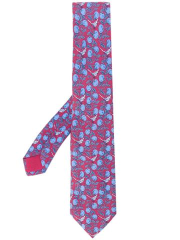 Hermès Vintage 2000's Bird Print Tie - Pink