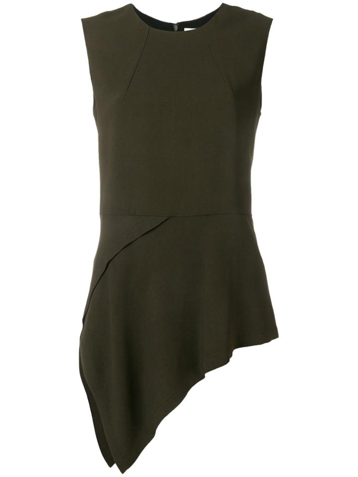 Victoria Beckham Asymmetric Sleeveless Blouse - Green