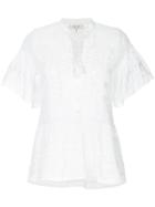 Sea Mandarin Fitted Waist Blouse - White