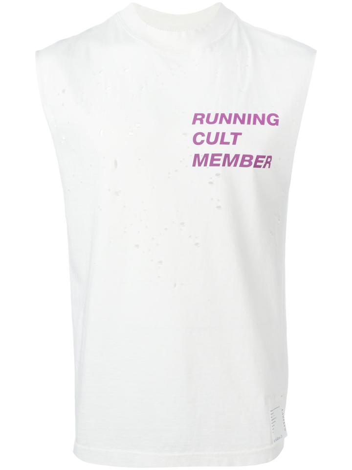 Satisfy Cult Moth Eaten Muscle Tank, Men's, Size: 2, White, Cotton